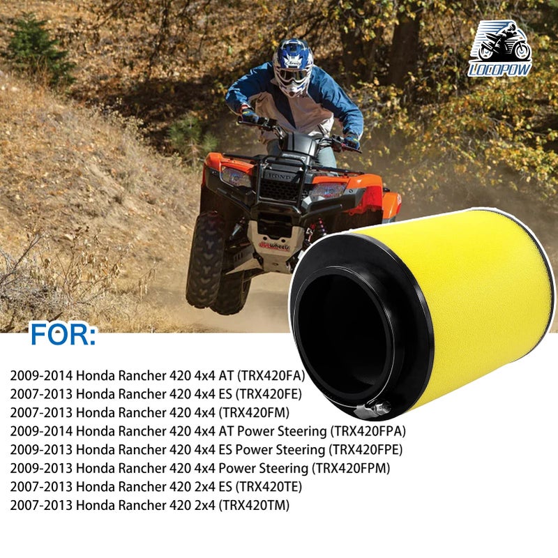 LOCOPOW Rancher 420 17254-HP5-600 Air Filter for Honda Rancher 420 TRX420 2007 2008 2009 2010 2011 2012 2013 2014 TRX420FA TRX420FE TRX420FM TRX420FPE TRX420FPM TRX420TE TRX420TM Replace OEM Part - Image 3